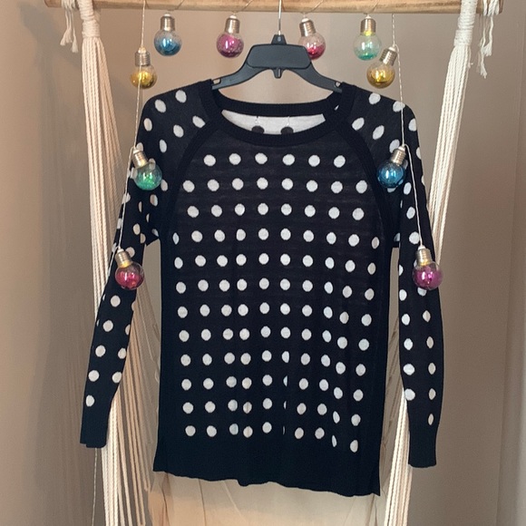 None Sweaters - Women’s Medium Black/White reversible polka dot sweater